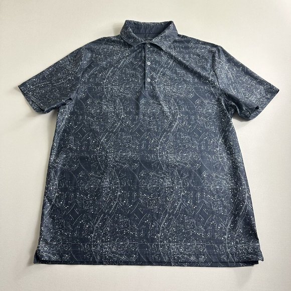 Hickey Freeman Golf Polo Shirt Mens Large‎ Moisture Wicking Performance Abstract - Picture 1 of 9